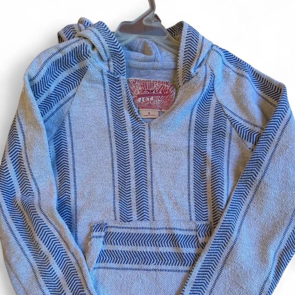 Brooklyn Cloth Baja Hoodie Chevron Stripe Pullover Youth Small
